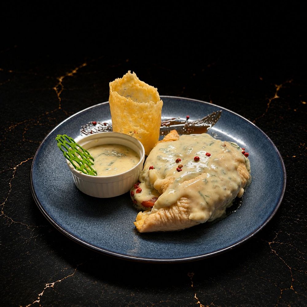 Piept de pui Cristal cu sos gorgonzola Piept de pui Cristal cu sos gorgonzola